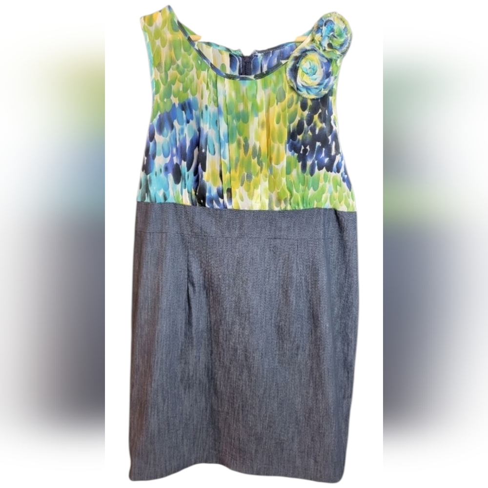 AGB Watercolor Top Sleeveless Denim Dress 18W‎